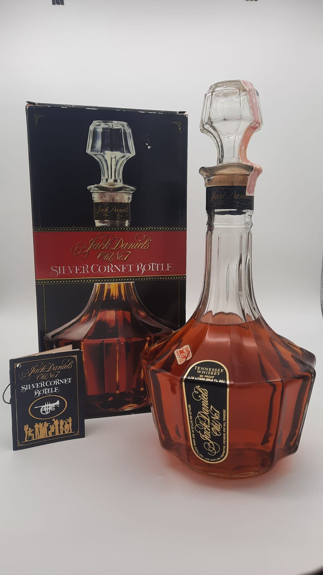 1985 Jack Daniel's Old No.7 Silver Cornet Bottle 1.75Lt