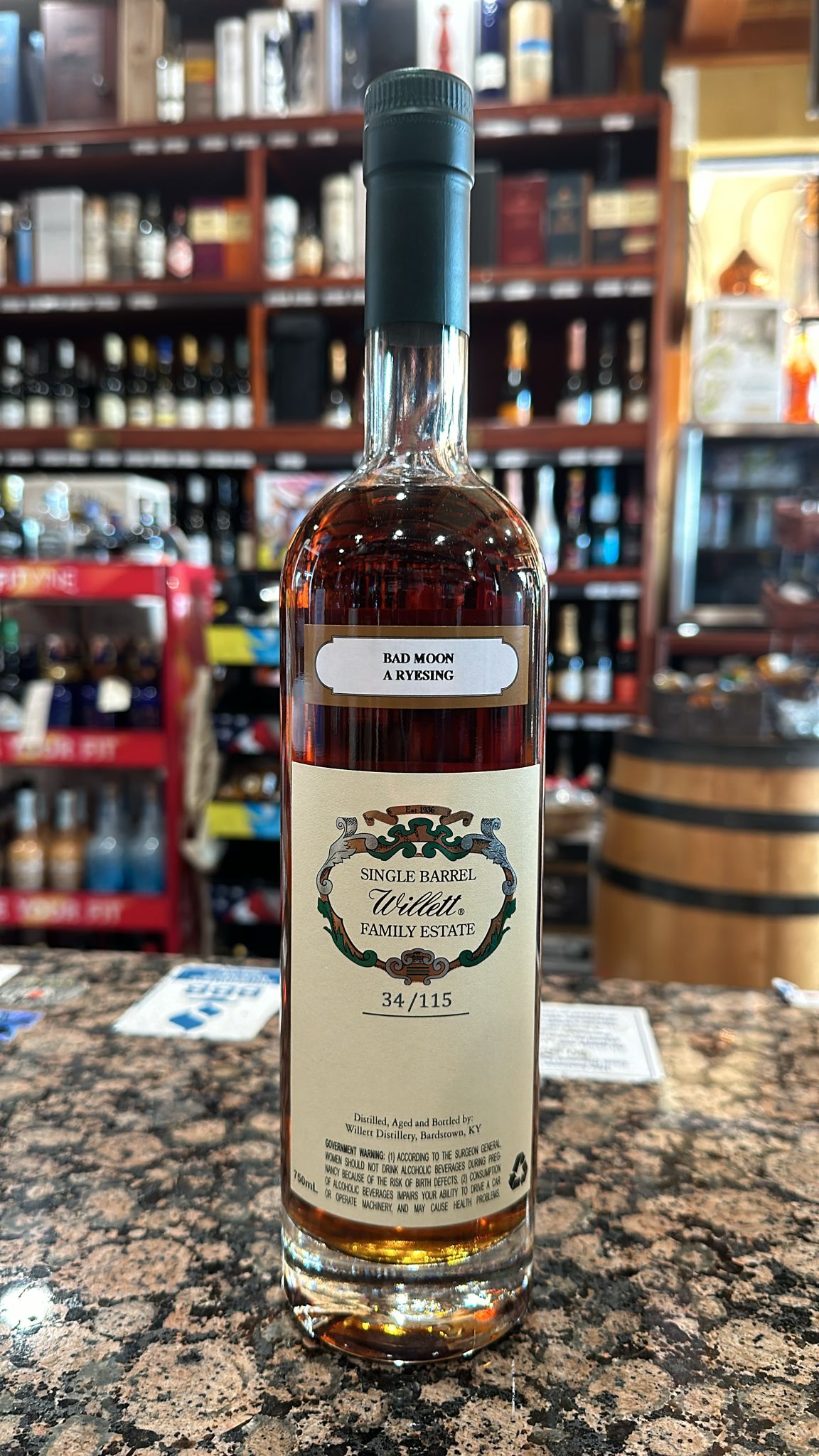 Willett Family Estate Bottled Single Barrel #2331 11 Year Old Kentucky Straight Rye Whiskey 750ml