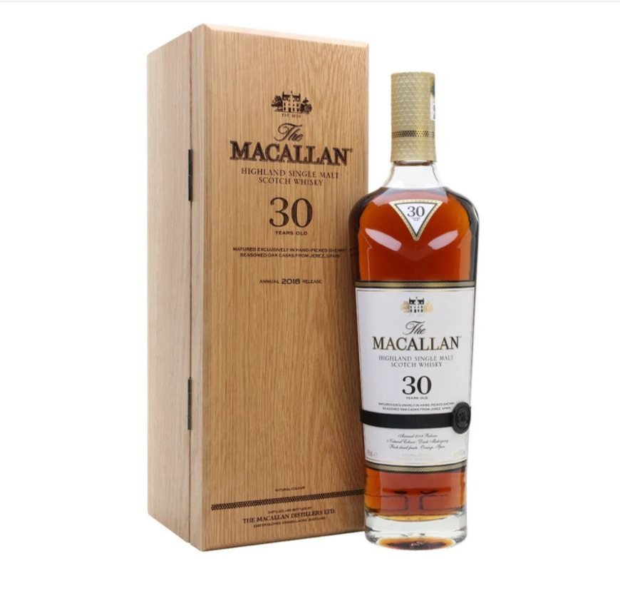 2018 The Macallan Sherry Oak 30 Year Old Single Malt Scotch Whisky 750ml