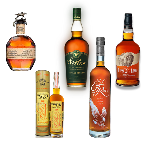Buffalo Trace Blanton's Original Eagle Rare 10 Year Old W. L. Weller & Colonel E. H. Taylor 750ml 5-Pack Bundle