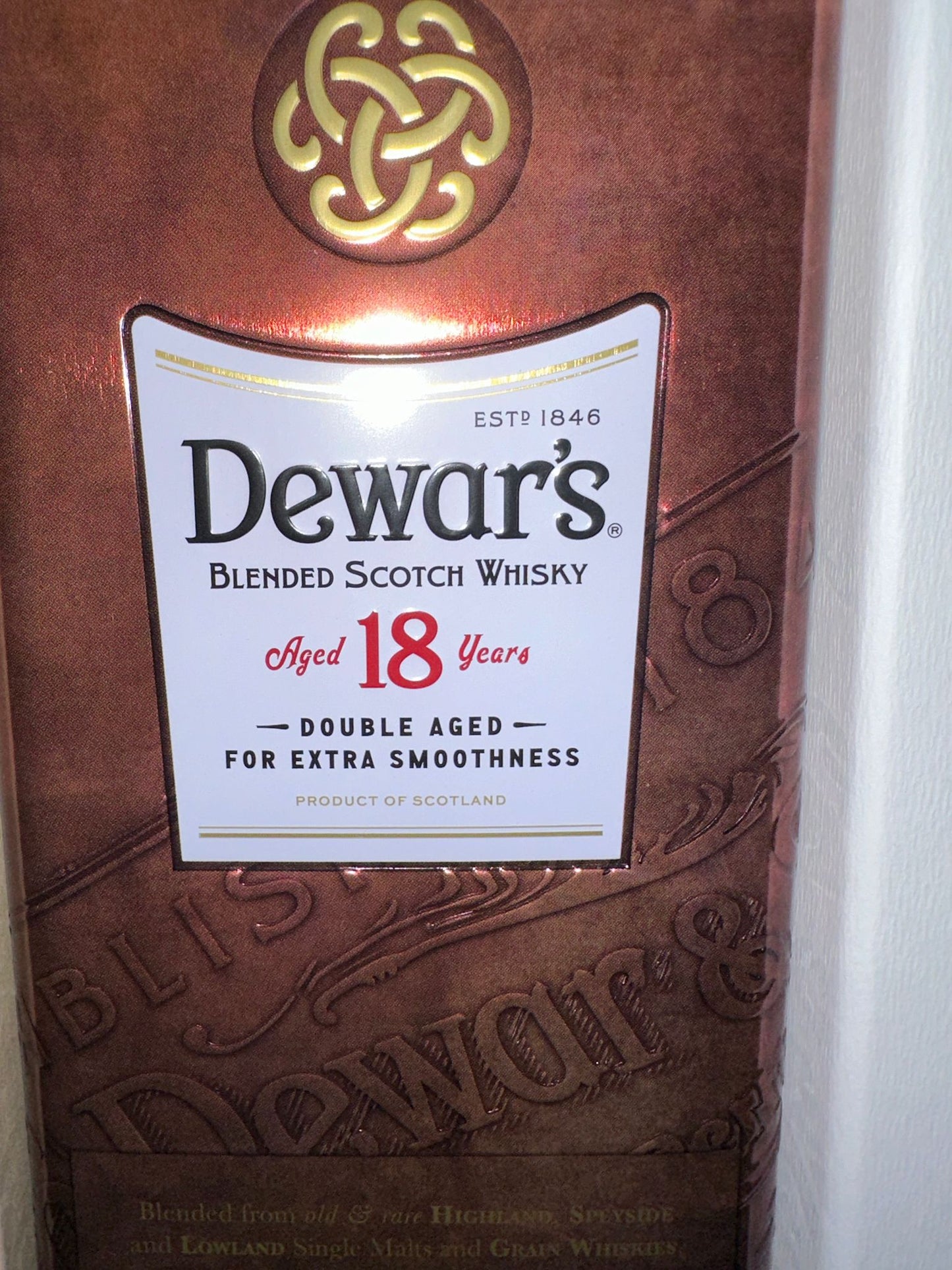 Dewar’s The Vintage Double Aged 18 Year Old Blended Scotch Whiskey 750ml