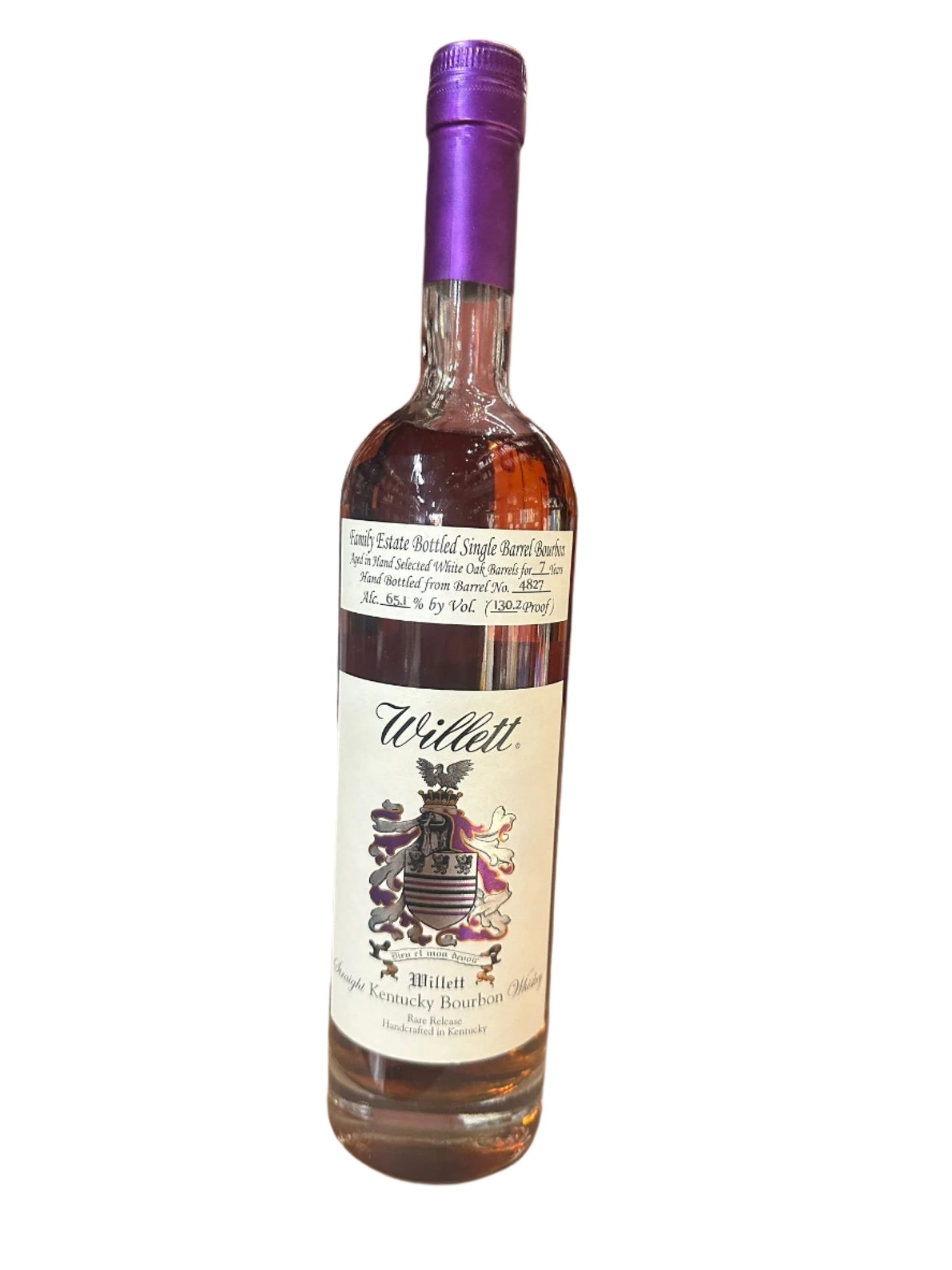 Willett Family Estate Bottled 7 Year Old Single Barrel #4827 Straight Bourbon Whiskey 750ml