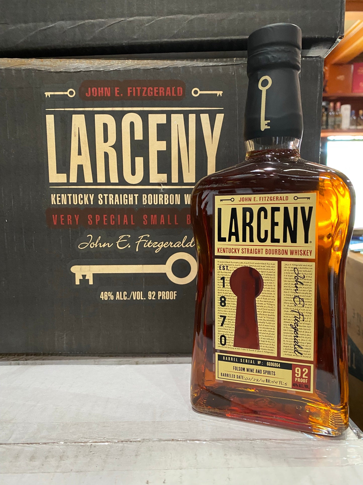 John E. Fitzgerald Larceny Private Select Single Barrel Store Pick by Folsom Wine & Spirits Bourbon Whiskey 750ml