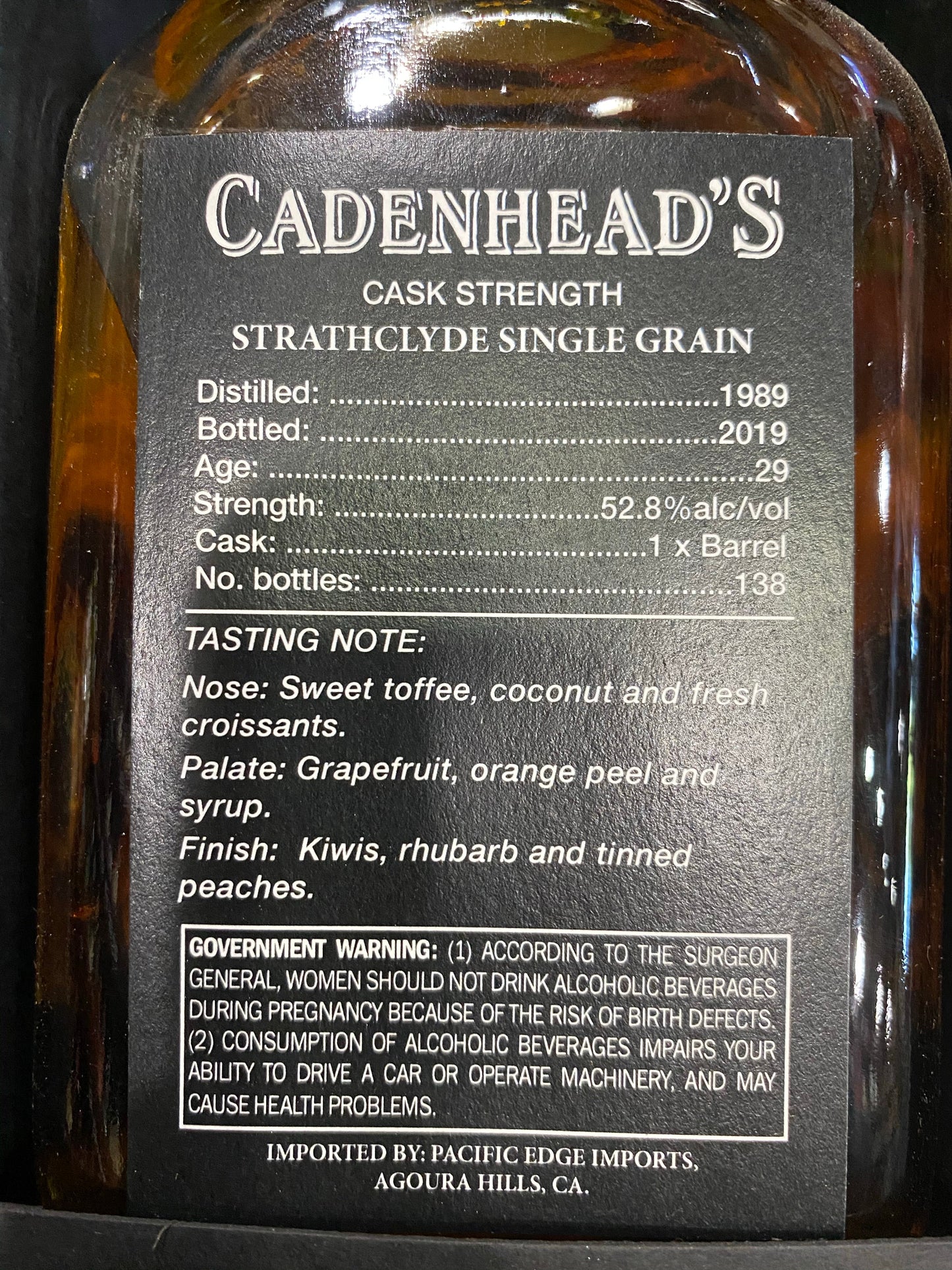 Cadenhead's Small Batch Strathclyde 29 Year Old Single Grain Scotch Whisky 750ml