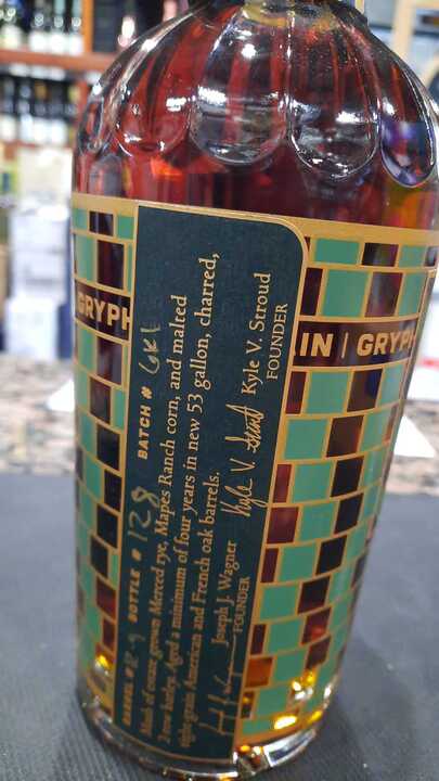 Gryphon & Grain California Straight Rye Whiskey Batch GK1 750ml