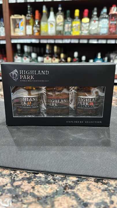 Highland Park Explorers Selection 12 Year Old, 18 Year Old, Cask Strength Single Malt Scotch Whisky 3-Pack 50ml Gift Set