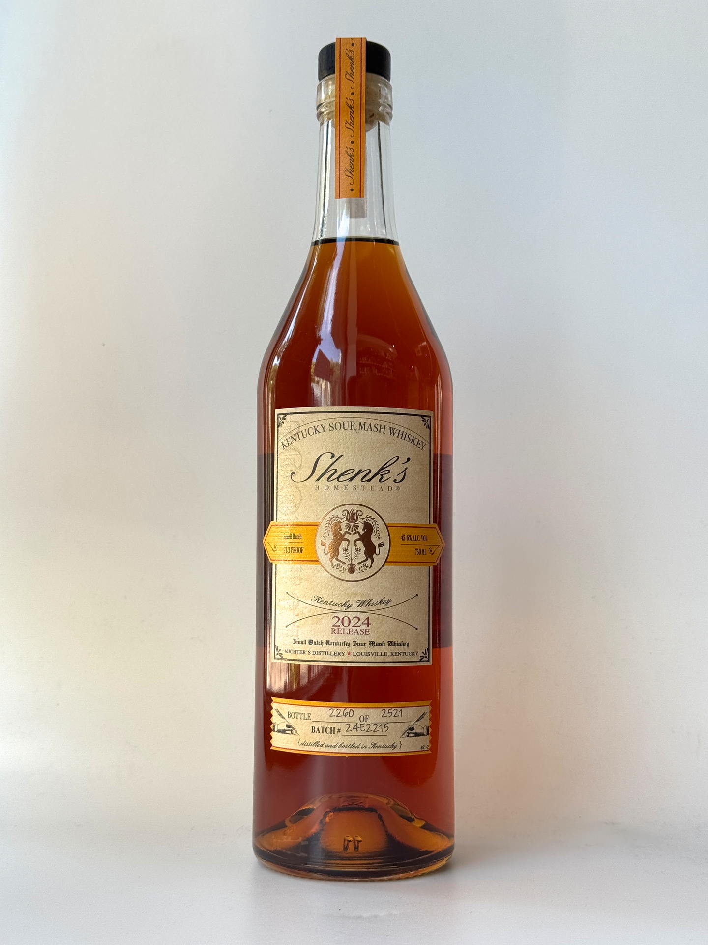 2024 Shenk's Homestead Small Batch Kentucky Sour Mash Whiskey 750ml
