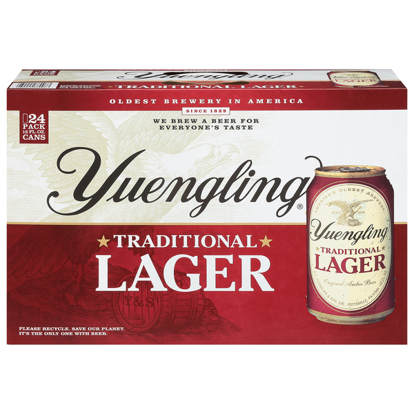 Yuengling Traditional Lager Beer 12-Oz Can 24-Pack