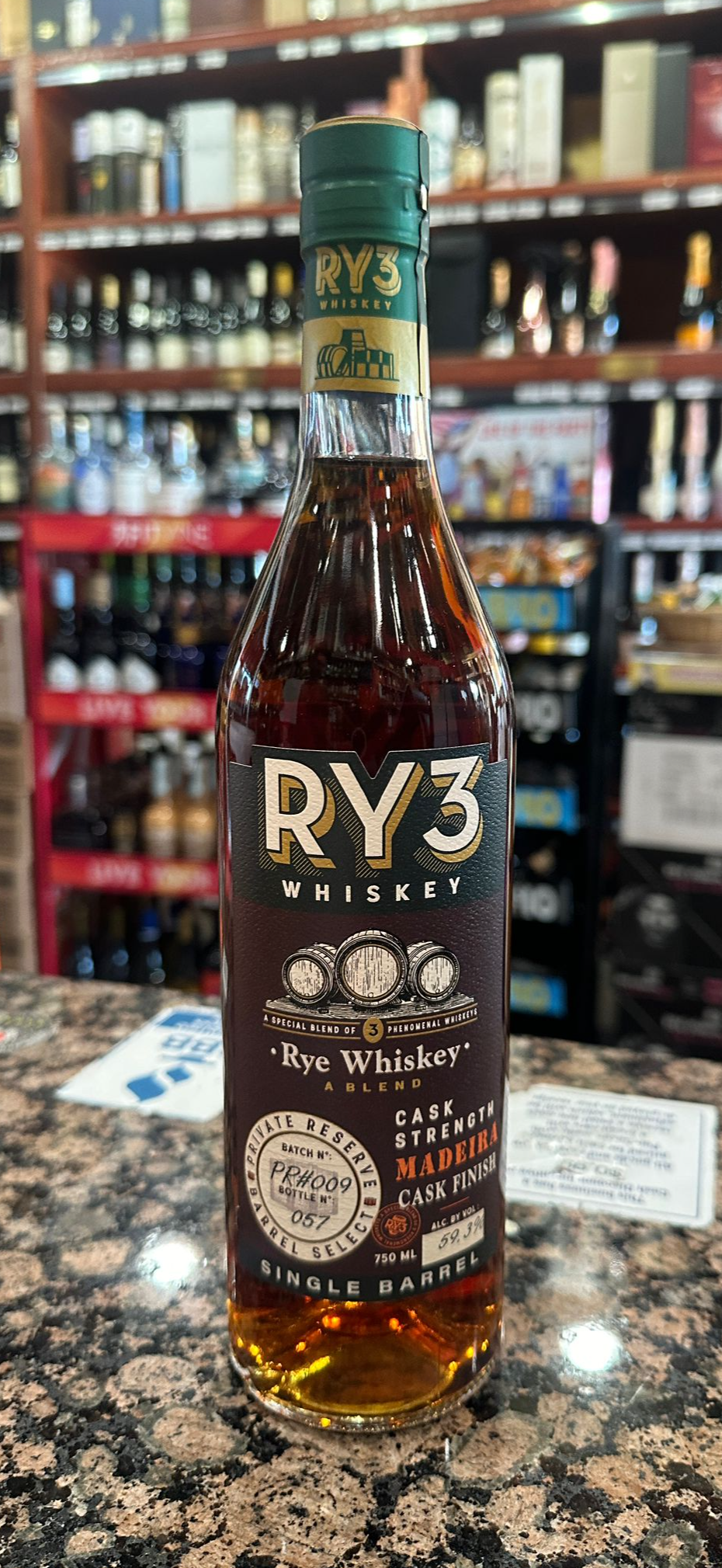 RY3 Madeira Cask Finish Rye Whiskey 750ml