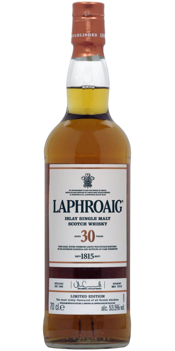 2016 Laphroaig 30 Year Old Cask Strength Single Malt Scotch Whisky 700ml