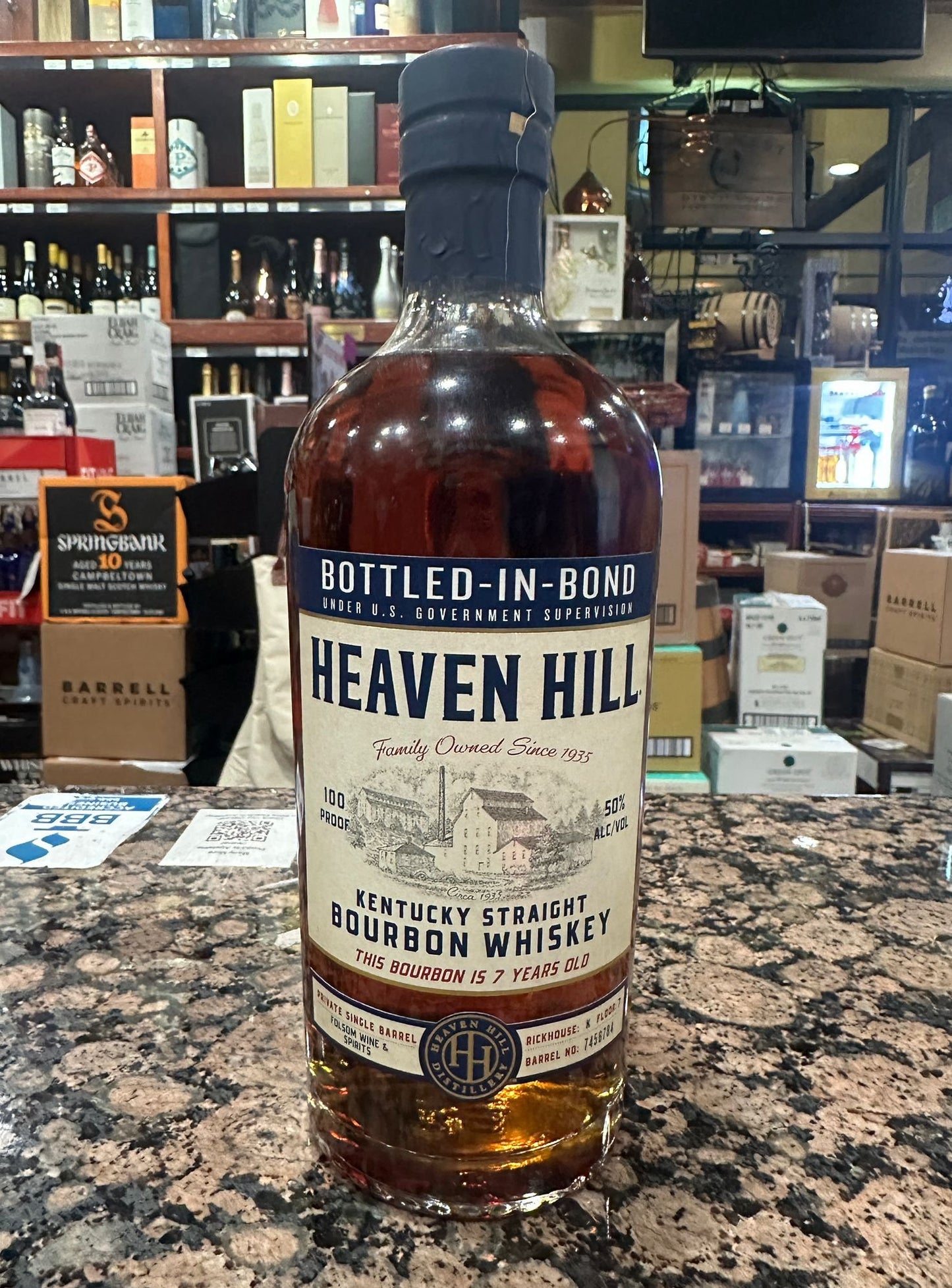 Heaven Hill 7 Year Old Single Barrel Folsom Wine & Spirits Store Pick Bourbon Whiskey 750ml