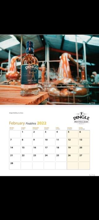 Irish Distilleries Calendar 2022- with bottle purchase only