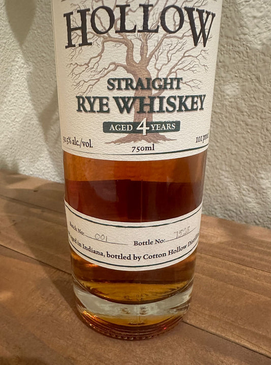 Cotton Hollow 4 Year Old Batch 1 Straight Rye Whiskey 750ml