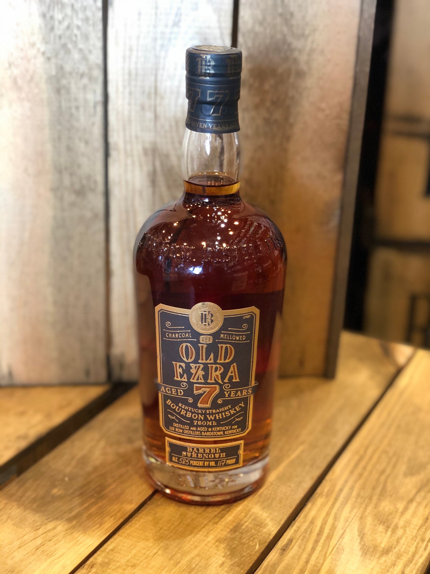 Old Ezra 7 Years Old Barrel Strength Kentucky Straight Bourbon Whiskey 750ml