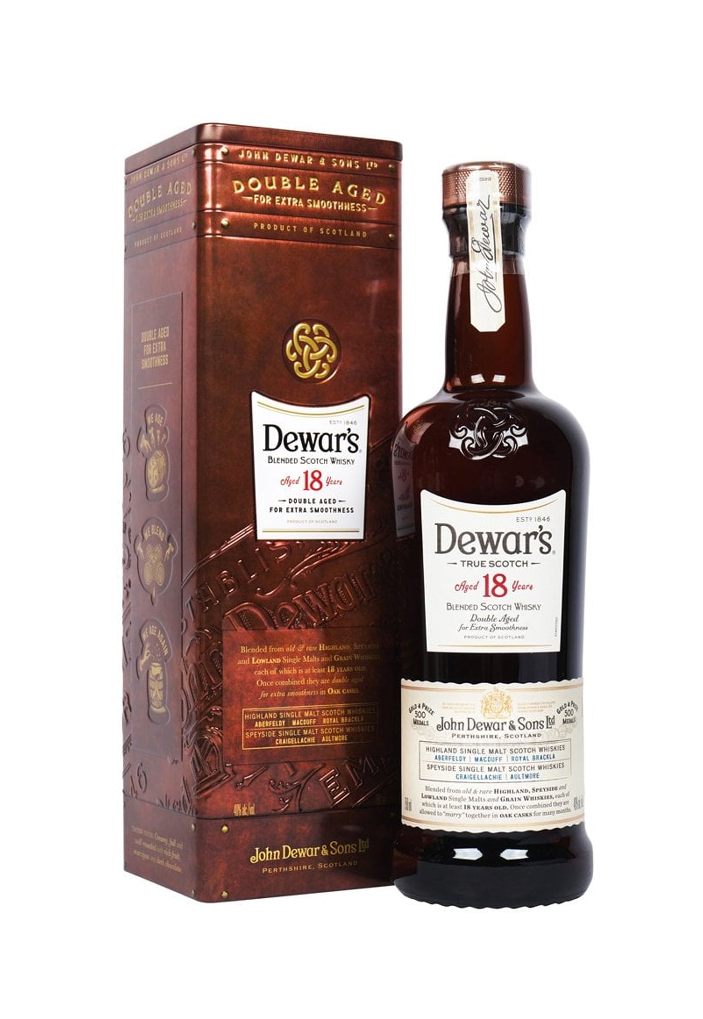 Dewar’s The Vintage Double Aged 18 Year Old Blended Scotch Whiskey 750ml