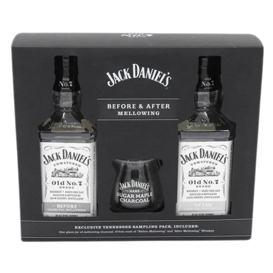 Jack Daniel's Old No. 7 Brand Before and After Charcoal Mellowing Set 375ml