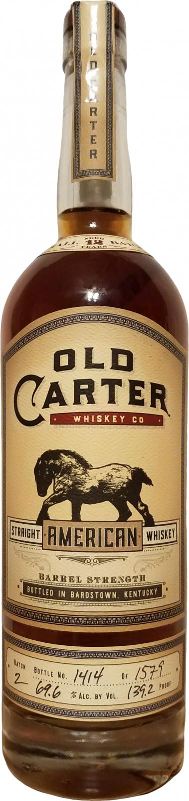 Old Carter 12 Year Old Barrel Strength Batch 2 Straight American Whiskey 750ml