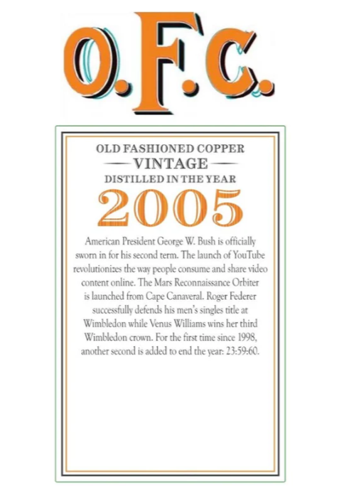 2005 Buffalo Trace O.F.C. Old Fashioned Copper Bourbon Whiskey 750ml