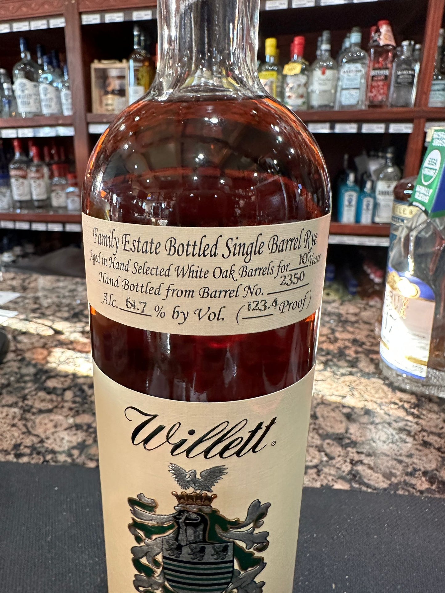 Willett Family Estate 10 Year Old Single Barrel Cask Strength Straight Rye Whiskey 750ml