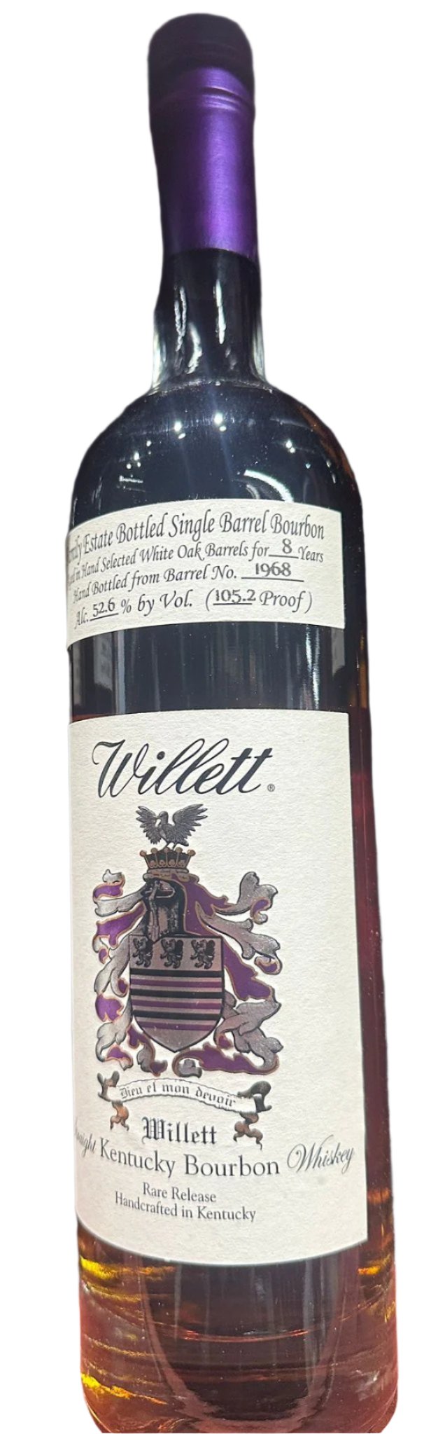 Willett Family Estate Bottled Single Barrel 8 Year Old Barrel No. 1968 Kentucky Straight Bourbon Whiskey 750ml