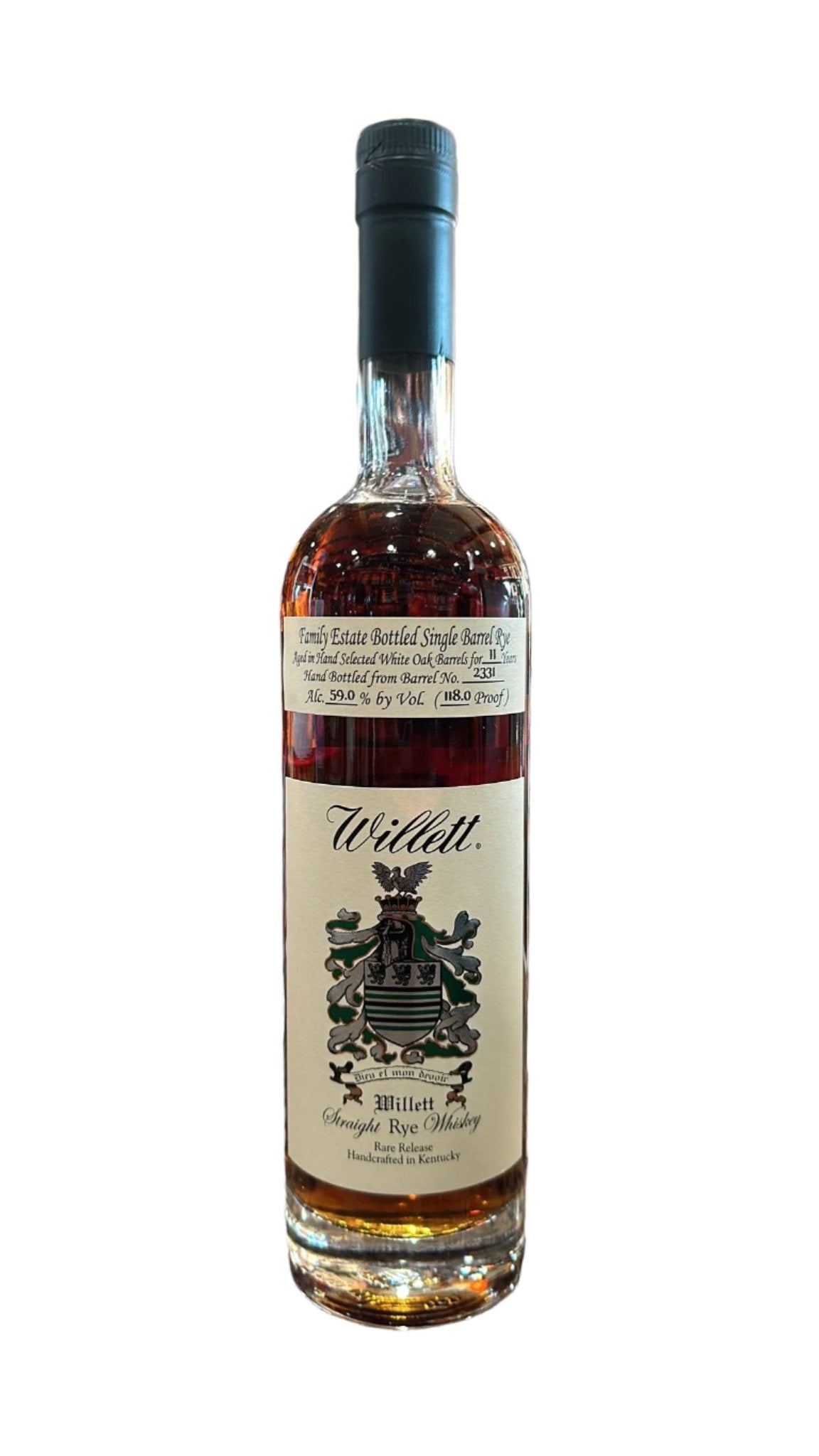Willett Family Estate Bottled Single Barrel #2331 11 Year Old Kentucky Straight Rye Whiskey 750ml