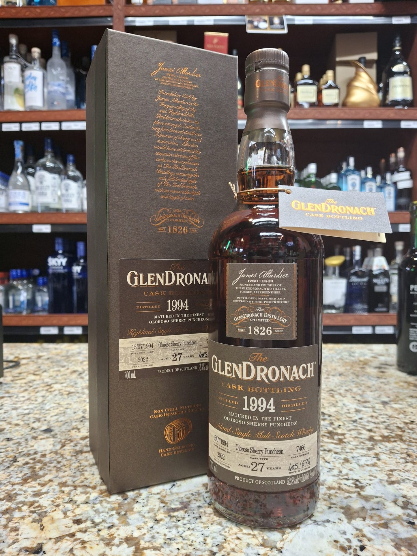 1994 Glendronach 27 Year 105.6 Proof Highland Cask #7466 Single Malt Scotch Whiskey 700ml