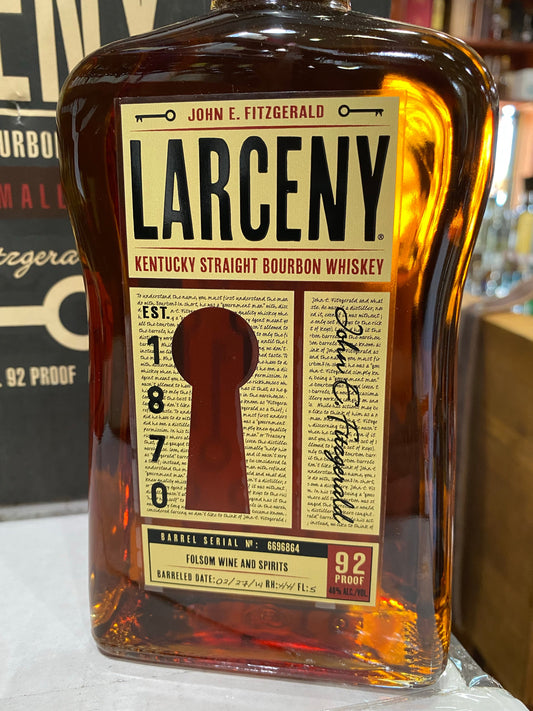 John E. Fitzgerald Larceny Private Select Single Barrel Store Pick by Folsom Wine & Spirits  Bourbon Whiskey 750ml