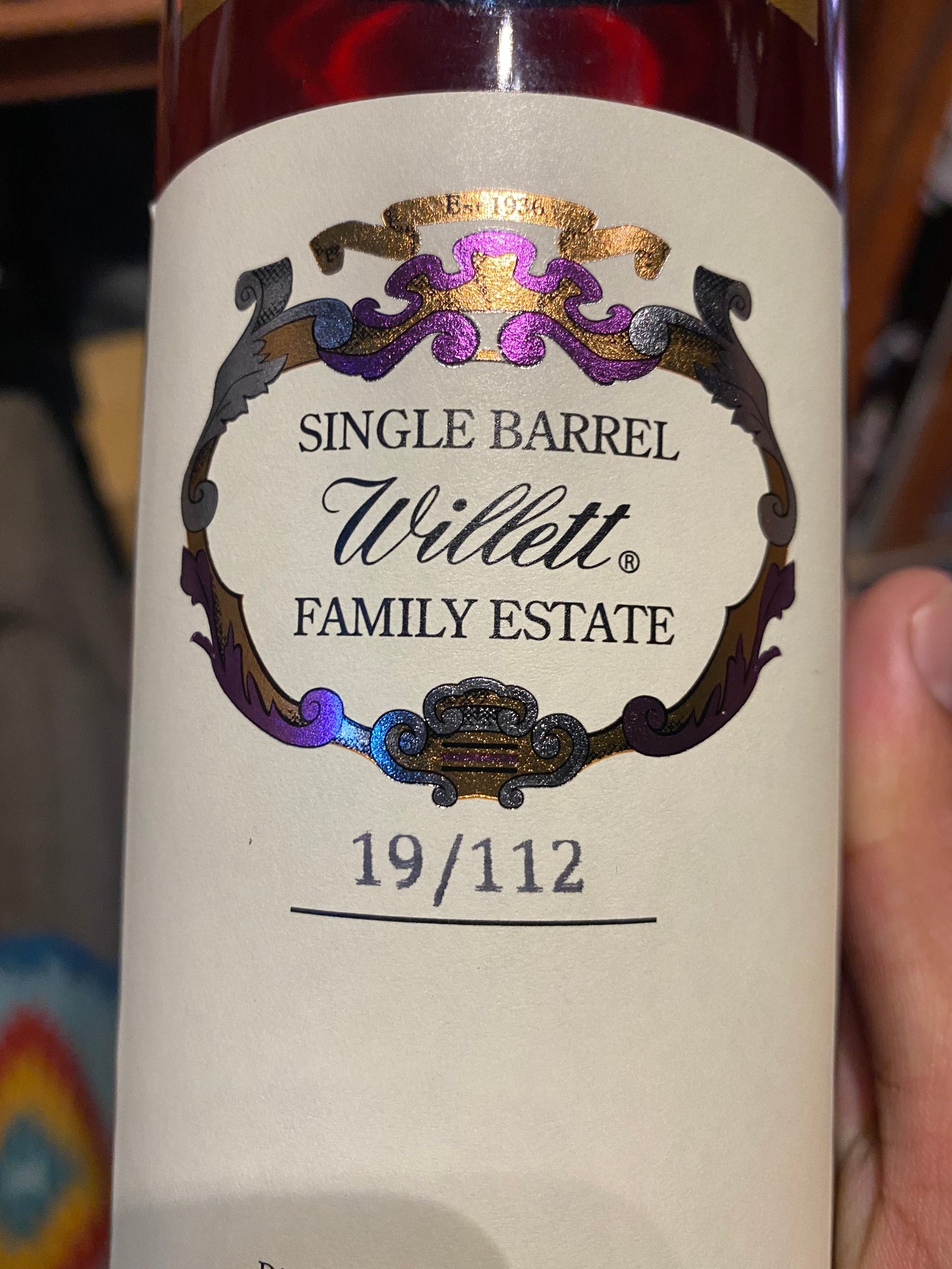 Willett 9 Year Old Family Estate Single Barrel Bourbon Whiskey Barrel #4248 750ml