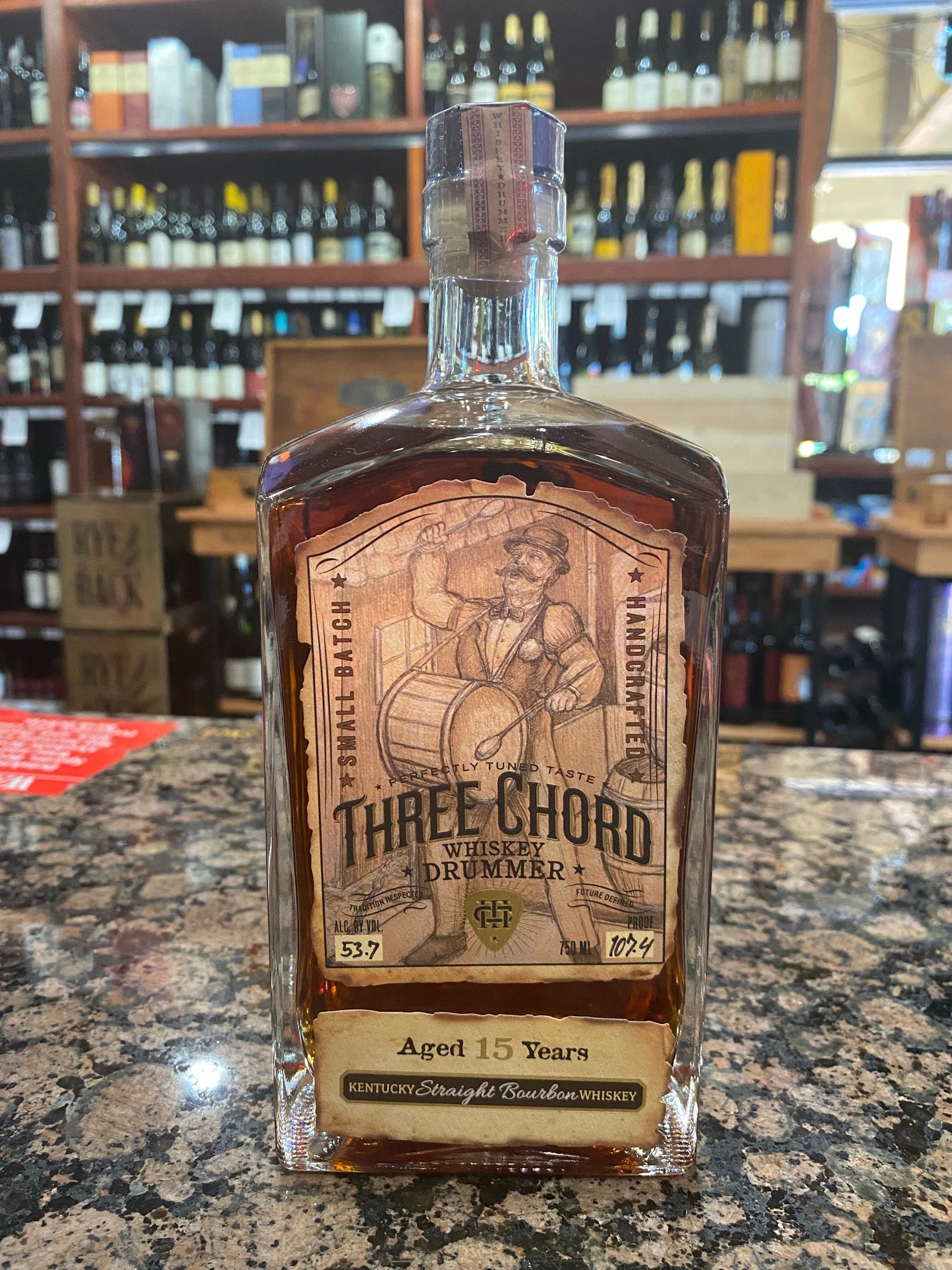 Three Chord Drummer 15 Year Old Straight Bourbon Whiskey 750ml