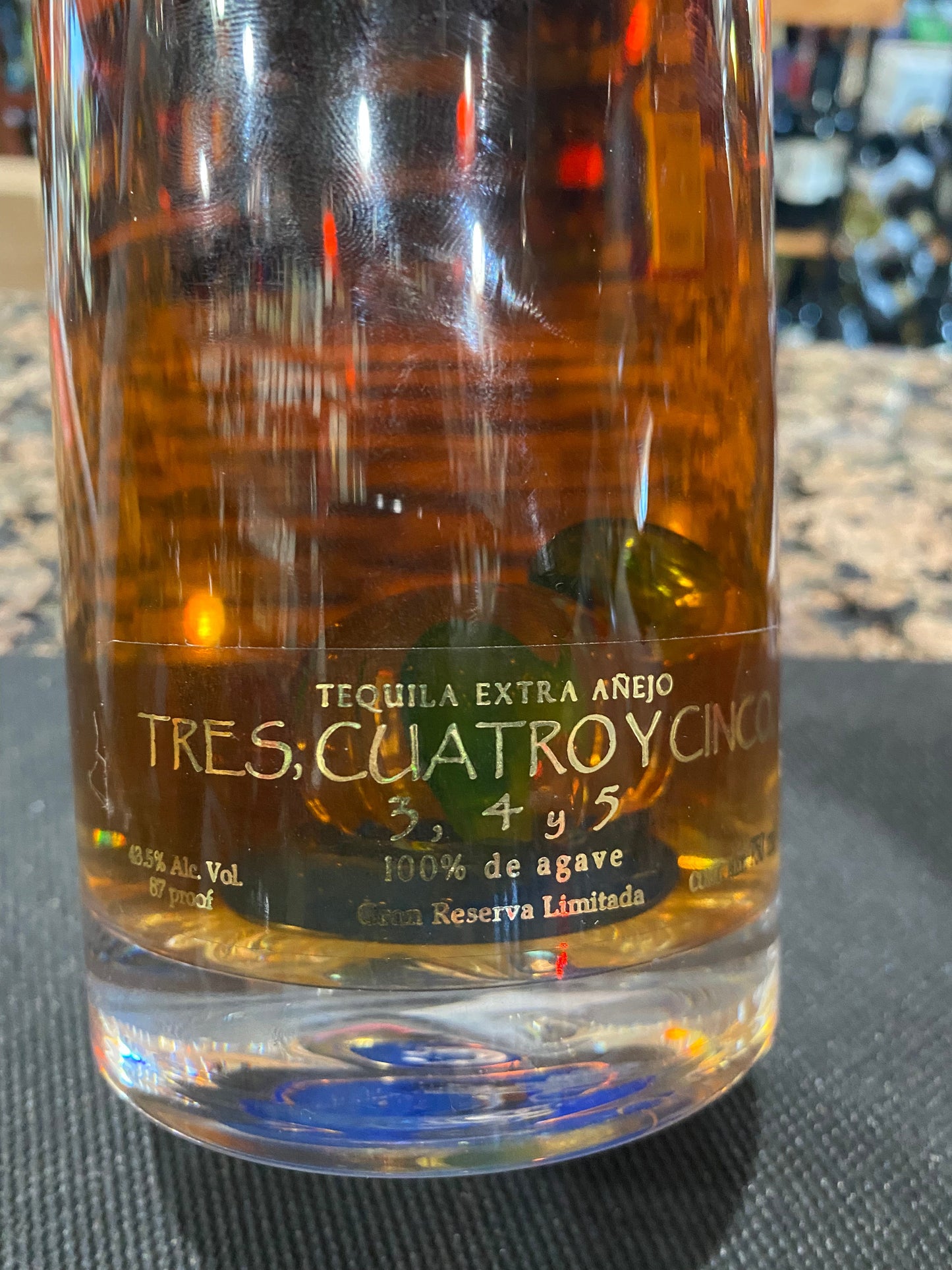 Tres Cuatro Y Cinco Extra Anejo Tequila