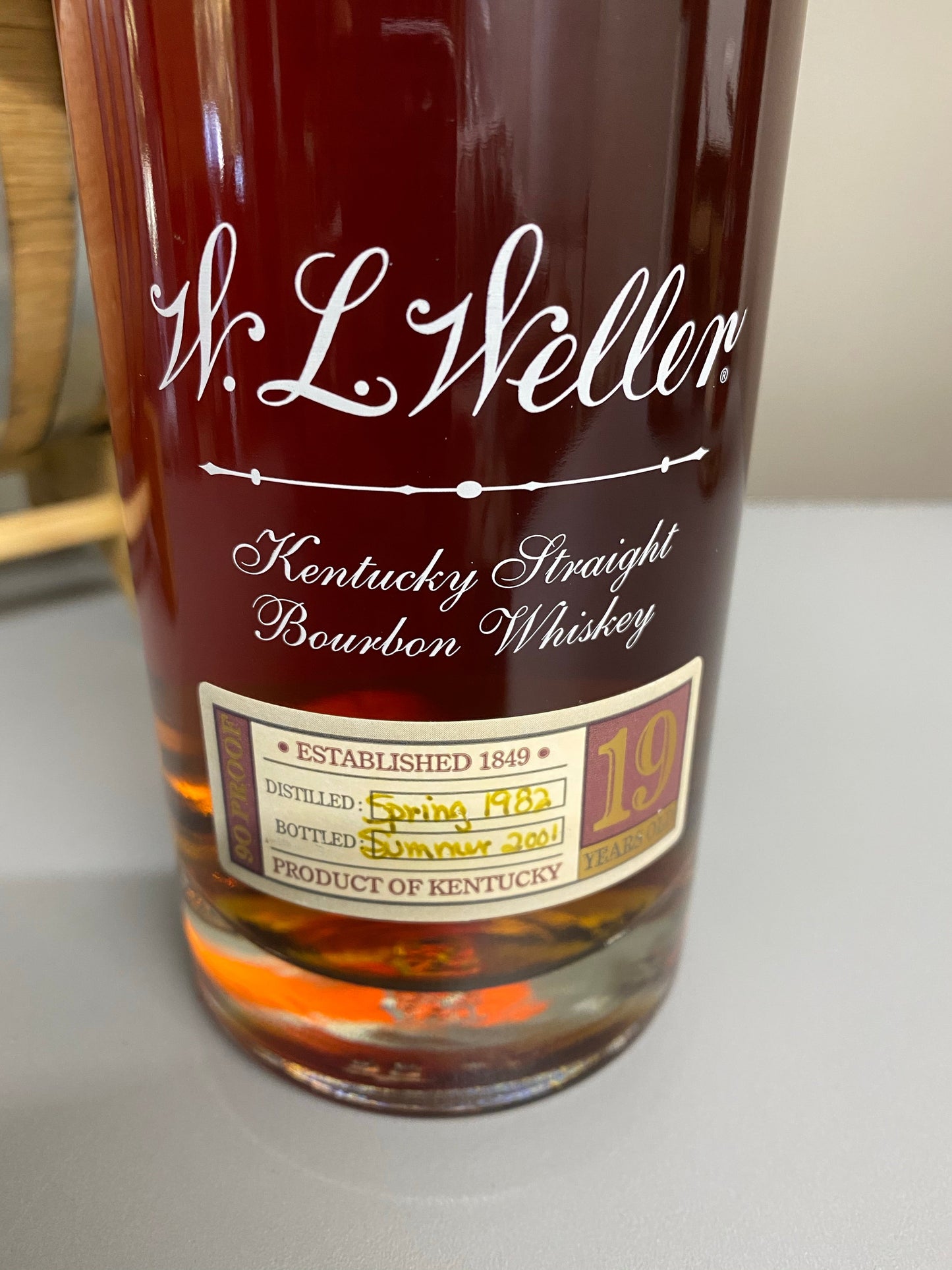 1982 W. L. Weller 19 Year Old Kentucky Straight Bourbon Whiskey 750ml