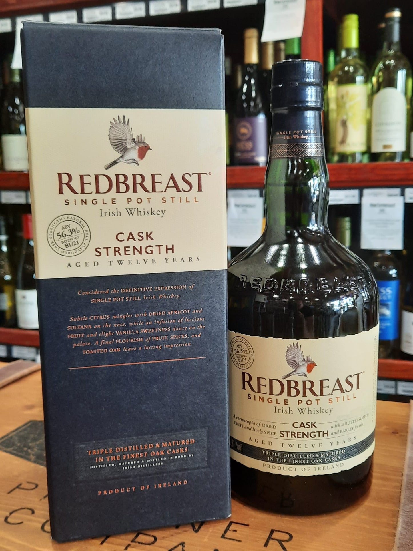 2021 Redbreast 12 Year Old Batch #B1/21 Single Pot Still Cask Strength Irish Whiskey 750ml