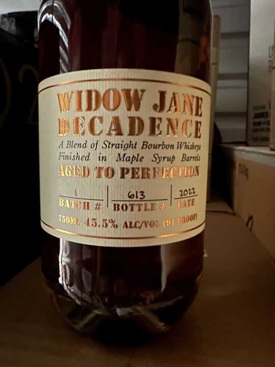 Widow Jane Decadence Batch No.1 Straight Bourbon Whiskey 750ml