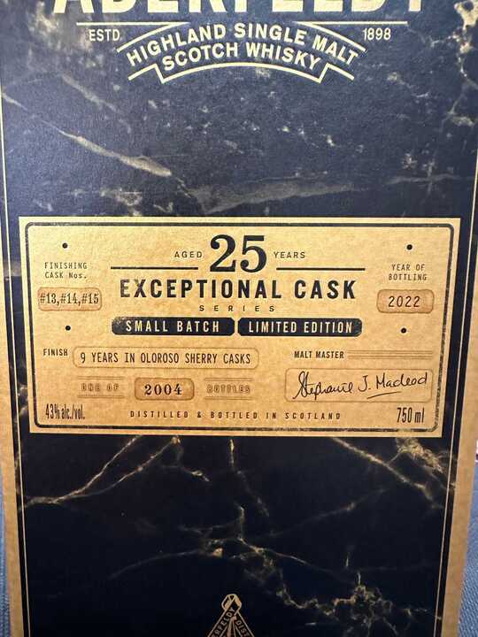 Aberfeldy Exceptional Cask Series 25 Year Old Single Malt Scotch Whisky 750ml