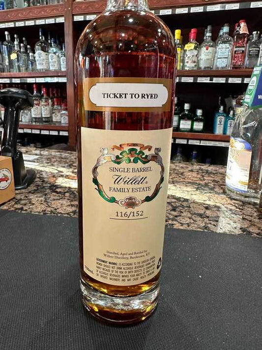 Willett Family Estate 10 Year Old Single Barrel Cask Strength Straight Rye Whiskey 750ml