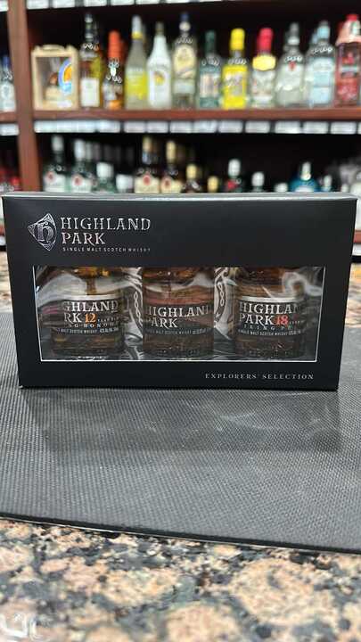 Highland Park Explorers Selection 12 Year Old,  18 Year Old, Cask Strength Single Malt Scotch Whisky 3-Pack 50ml Gift Set