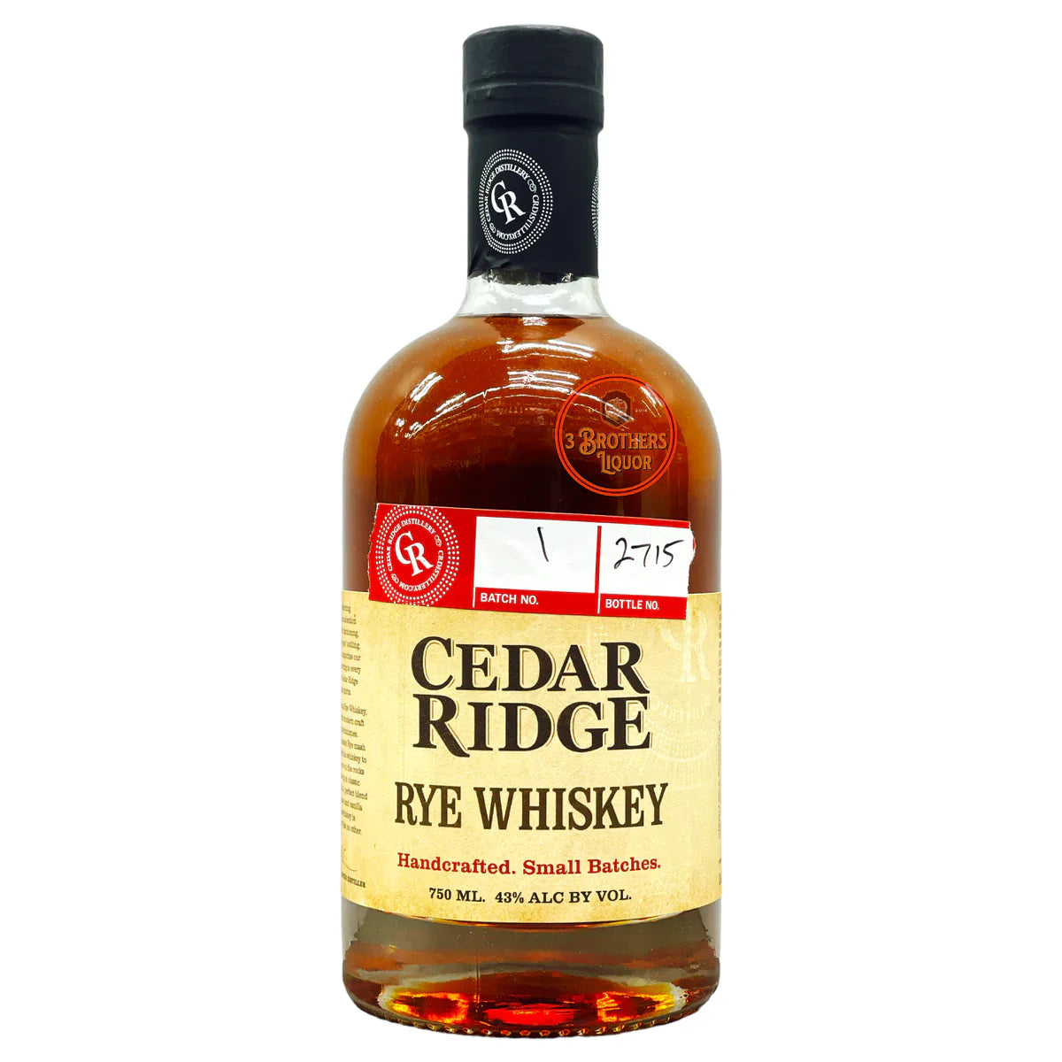 Cedar Ridge Distillery Rye Whiskey 750ml – Fine Drams Market