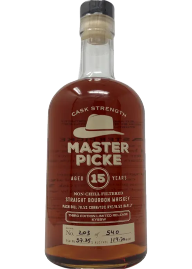 Master Picke 15 Year Old Cask Strength Straight Bourbon Whiskey 750ml